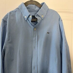 Vineyard Vines Blue Gingham Kids Shirt